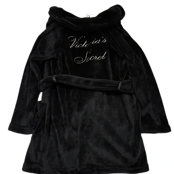 Victoria’s Secret Black Plush Belted Robe XS/S - Picture 2 of 3